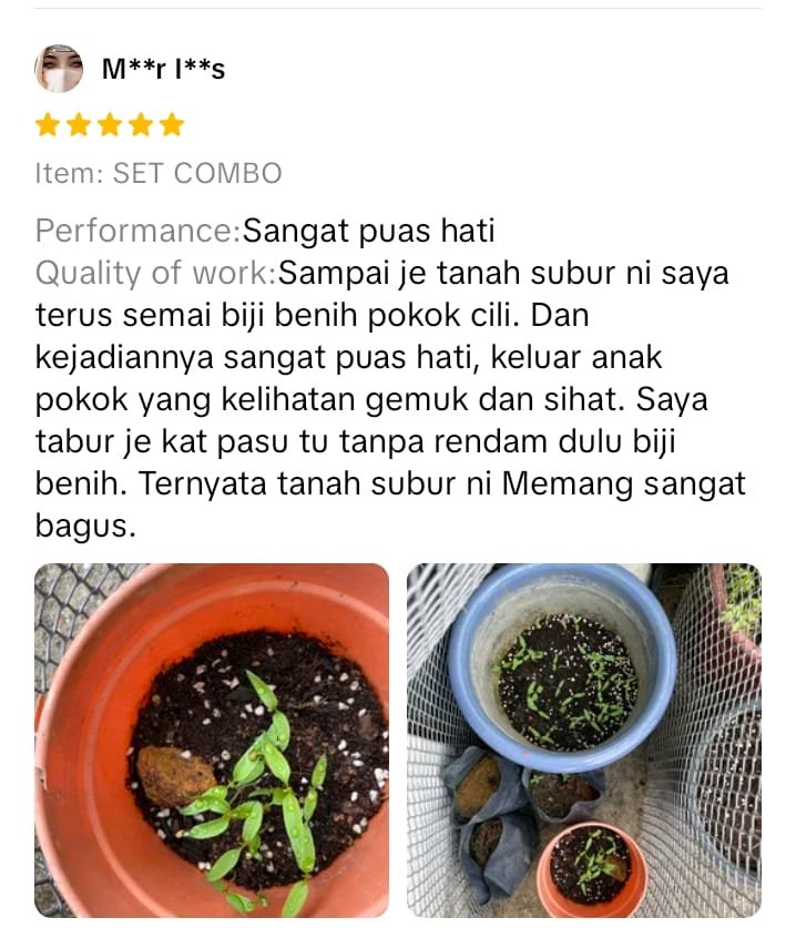 Puas Hati, anak pokok nampak gemuk dan sihat